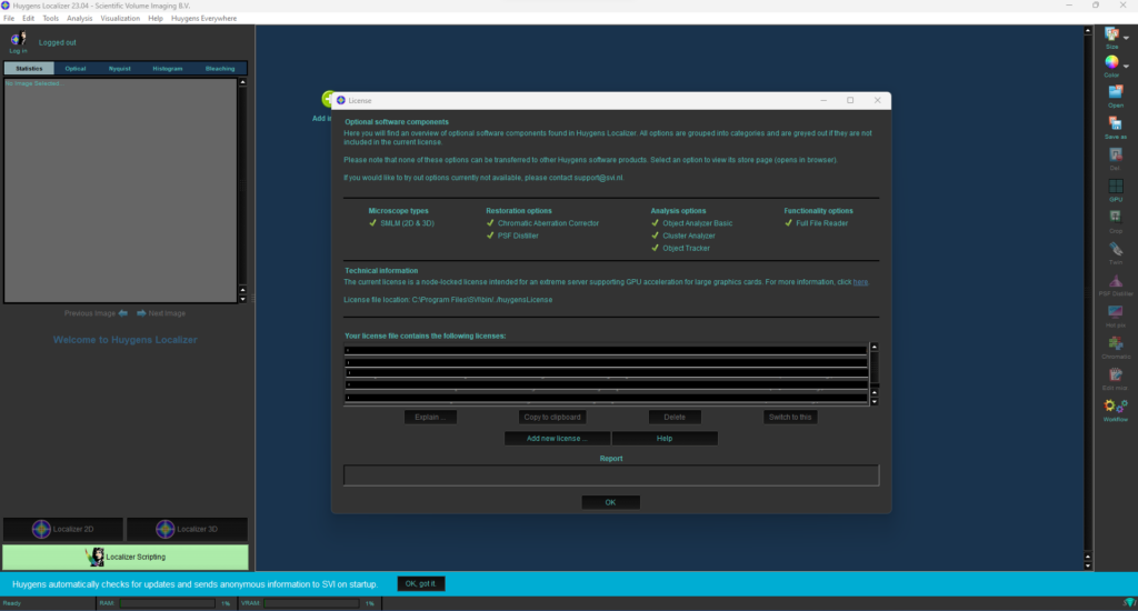 HUYGENS Localizer Full activated